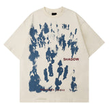 Summer Men Short Sleeve Tshirts Hip Hop People Shadow Print T Shirts Streetwear Harajuku Casual Cotton Loose Tops Tees Sale