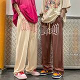 Foesce  Hip Hop Drawstring Women Men Casual Pants Letter Printed Loose Straight Streetwear Sport Pant Female Wide Leg Trousers