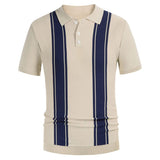 Summer Men's Luxury Clothing Knit Short Sleeve Polo Shirt Casual Streetwear Lapel Button Down Cardigan Breathable Tops