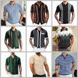 Summer Men's Luxury Clothing Knit Short Sleeve Polo Shirt Casual Streetwear Lapel Button Down Cardigan Breathable Tops