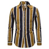 Blank T Shirt Men Autumn Winter Single Breasted  Lapel Full Print Beach Long Turtle Neck Long Sleeve  Tees Men