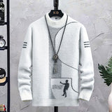 Foesce New Brand Luxury Soft Sweater Men's Top Quality Warm Knit Wool Pullovers Mens Slim Fit Sweaters Korean Casual Male Clothing