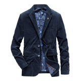 Foesce New Solid Color Men Blazers Luxury Corduroy Casual Slim Suit Jacket Business Social Office Dress Coat Streetwear Men Clothing