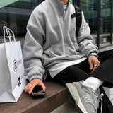 Winter Plush Thick Hoodie Men Warm Fashion Casual Lapel Sweatshirt Men Streetwear Korean Loose Pullover Hoodies Mens Hoody