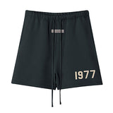 Summer new men's shorts streetwear outdoor men's and women's casual five-point pants cotton print number 1977 shorts