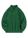 Foesce Cotton Hoodie for Men Solid Fleece Lining Sweatshirt Turtleneck Zipper Streetwear Pullover Fall Winter Warm Sweats Hoodies