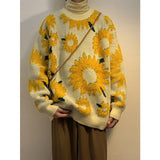 Winter Thicken Flower Sweater Men Warm Fashion Casual Thick Knit Pullover Men Korean Loose Long Sleeve Sweater Mens Jumper M-XL