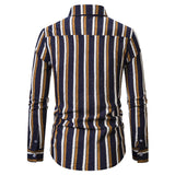 Blank T Shirt Men Autumn Winter Single Breasted  Lapel Full Print Beach Long Turtle Neck Long Sleeve  Tees Men