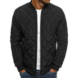 Solid Jackets for Men Autumn and Winter Men's Color Loose Men Jacket Argyle Blue Male Winter Coat with Casual Slim Warm