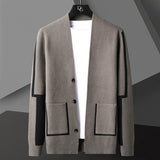 Top Grade New Autum Winter Brand Fashion Knitted Men Cardigan Sweater Black Korean Casual Coats Jacket Mens Clothing S-5XL