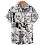 Summer Style Personality 3D Printed Dread Man Pattern Men's Handsome Short Sleeve Hawaiian Fashion Designer Casual New Custom Sh