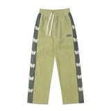Spring Autumn New Butterfly Embroidered Corduroy Casual Pants Men's Tide Brand Loose Straight Drawstring Pants Men's Clothing
