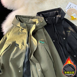 Hooded Outerdoor Jacket Men's Cotton Padded Coats Fashion Brand Loose Unisex Clothing Thicken Male Outerwear