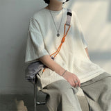 Summer Cotton Short-sleeved T-shirt Men Fashion Casual O-neck T Shirt Men Streetwear Korean Loose Oversized T-shirt Mens Tops