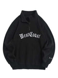 Hoodie for Men Polar Fleece Sweatshirts Letter Embroidered Turtleneck Streetwear Pullover Zipper Warm Unisex Sweats NEW