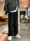 Velvet Waffle Corduroy Pants Women Trendy Kpop Casual Trousers Men's Straight Loose Wild Wide-leg Pants Streetwear