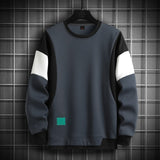 Foesce Solid Color Black Patchwork Oversize 4XL 5XL Sweatshirt Men Hoodies Spring Autumn Hoody Casual Streetwear Clothes