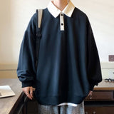 Autumn Lapel Hoodie Men Fashion 4 Colors Casual Oversized Sweatshirt Men Streetwear Hip Hop Loose Pullover Hoodies Mens Hoody