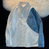 Foesce Spring Summer Blouses Women Fashion Tops Cotton Shirts Long Sleeve Elegant Blouse Women's Clothing Patchwork Shirt