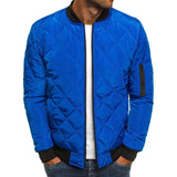 Solid Jackets for Men Autumn and Winter Men's Color Loose Men Jacket Argyle Blue Male Winter Coat with Casual Slim Warm