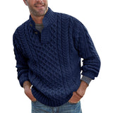 Knitted Sweater Men Solid Argyle Loose Fall and Winter Male Clothing Pullovers Vintage Style Green Sweaters for Man