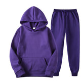 Men's Tracksuit Jogger Sportswear Casual Sweatershirts Sweatpants Streetwear Pullover Solid Color Fleece Sports Suit Men Sets