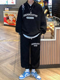 Japanese Cityboy Sweatshirt Suits Men Hip Hop Corduroy 2pcs Suit  American Lapel Shirt + Letter Pants Autumn Preppy Set