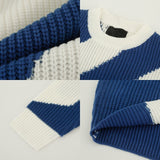 Autumn and Winter O-Neck Knit Sweater for Men Cow Patchwork Pullover Men Loose Casual Harajuku New Mens Oversized Sweater