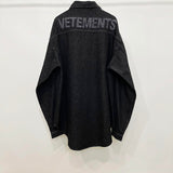 Denim Jackets Oversized Washed Blue Denim Men Women 1:1 Crystal Diamonds Letter Logo Vetements Jackets