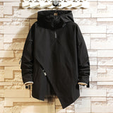 Foesce Men Windbreaker Hooded Cargo Jacket Mens Autum Winter Pocket 5XL Jacket Male Casual Streetwear Jacket Coats Gothic Hiphop