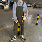 Foesce Pants Men Students Couple Casual Solid Simple Overalls All-match Breathable Minimalist BF Streetwear Loose Vintage Male Leisure