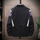 Spring New Patchwork Jacket Men Fashion Streetwear Casual Coat Green Black Stand Collar Harajuku Windbreaker Outwear