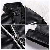 Foesce New Men PU Motorcycle Jackets Mens Fashion Strong Outdoor Warm Coat Autunm Outwear Casual Jacket Men