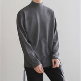 Yasuk Spring Autumn Winter Man Solid Casual Plush TShirts Turtleneck Men Loose Slim Bottom Double-Faced Velvet Sweater PlusSize