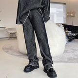 Fashion Menswear Elastic Waist Knitting Trousers New Loose Straight Long Pants Tide Autumn Winter Warm Swaetpants