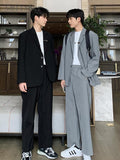 Men's blazer suit Korean trend handsome high street casual 2pcs set Hong Kong style handsome dk uniform jacket trousers