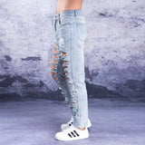 Hole Jeans Men's Summer Trend Nine Points Pants Tide Brand Big Hole Exaggerated Super Hole Denim Pants High Street