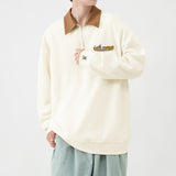 Zipper Polo Sweatshirt  Men Women Stand-Up Collar Hoodie Trendy Lover Print Harajuku College Style Oversize Casual Sports Jacket