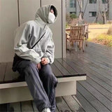 Design sense high street hip-hop breasted hooded sweater men's spring and autumn tide brand loose oversizeVibe hoodie