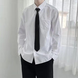 Foesce Size 5XL Spring Summer Fashion Long Sleeve Classic White Shirt Work Top Loose Casual Shirt Men Unisex uniform Men's Shirts