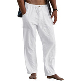 Foesce New Men's Casual Cotton Linen Pants Male Summer Large Size Breathable Solid Color Trousers Sports Fitness Streetwear S-5XL