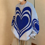Love Sweater Men Street Vintage Simple Crew Neck Sweaters Hip Hop Pullover Fashion Loose Casual Knitwear Clothes