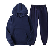 Men's Tracksuit Jogger Sportswear Casual Sweatershirts Sweatpants Streetwear Pullover Solid Color Fleece Sports Suit Men Sets