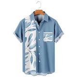Men's Hawaiian Shirt Lapel Fashion Short-sleeved Loose Breathable Top Summer Coconut Retro Shirt For Men 3d Casual Beach Shirts