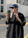 Waffle Short-sleeved T-shirt Men Women Trend Hong Kong Style Top High Street Coupleswear Hip Hop Cityboy O-neck T-shirt