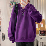 Foesce Men Sweatshirts Autumn Winter Fashion Solid Color Long Sleeve Pullover Male Korean Harajuku Oversized Hoodies Streetwear