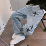 Wide Leg Cargo Pants  Streetwear Baggy men Jeans Spring Autumn Men Korean Fashion Loose Straight Male Brand Clothing Black