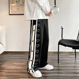 Harajuku Wide leg Oversize Pants Men Streetwear Clothes Side Split Skateboard Pants Loose Casual Trousers