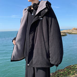 Winter Jacket Men Warm Fashion Casual Cotton Thick Lamb Wool Jackets Men Korean Loose Oversized Short Coat Mens Hooded Coat
