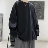 Foesce Men Harajuku Graphic T Shirts Mens Long Sleeve Oversized Tshirts Male Korean Fashions Cotton Plus Size White Tee